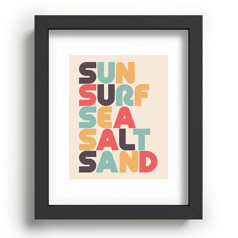 Lyman Creative Co Sun Surf Sea Salt Sand Typography Recessed Framing Rectangle