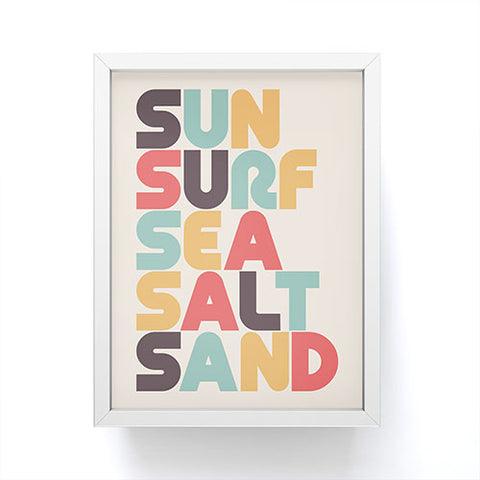 Lyman Creative Co Sun Surf Sea Salt Sand Typography Framed Mini Art Print