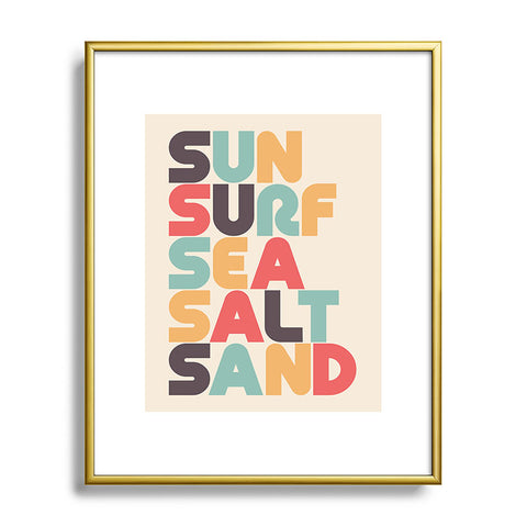 Lyman Creative Co Sun Surf Sea Salt Sand Typography Metal Framed Art Print