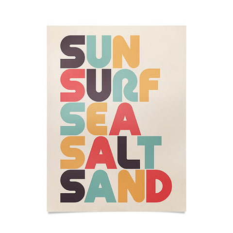 Lyman Creative Co Sun Surf Sea Salt Sand Typography Poster