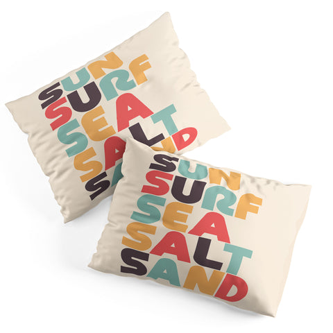 Lyman Creative Co Sun Surf Sea Salt Sand Typography Pillow Shams