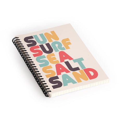 Lyman Creative Co Sun Surf Sea Salt Sand Typography Spiral Notebook
