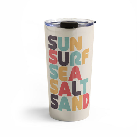 Lyman Creative Co Sun Surf Sea Salt Sand Typography Travel Mug