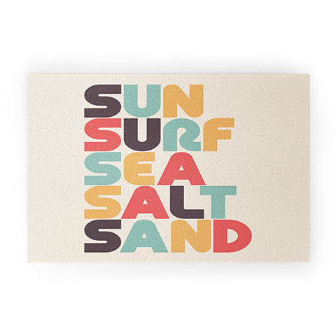 Lyman Creative Co Sun Surf Sea Salt Sand Typography Welcome Mat