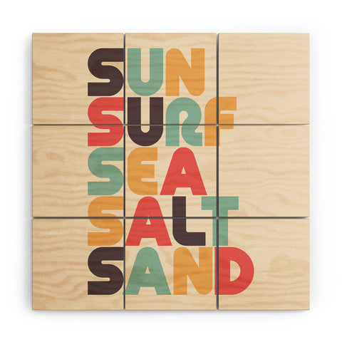 Lyman Creative Co Sun Surf Sea Salt Sand Typography Wood Wall Mural