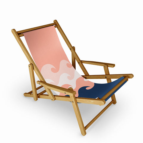Lyman Creative Co Sunset Ocean Waves Sling Chair