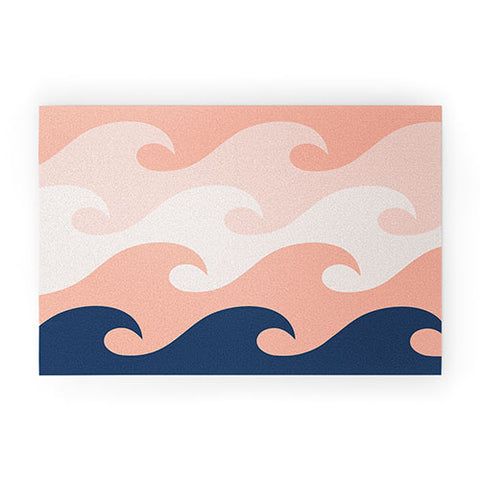 Lyman Creative Co Sunset Ocean Waves Welcome Mat