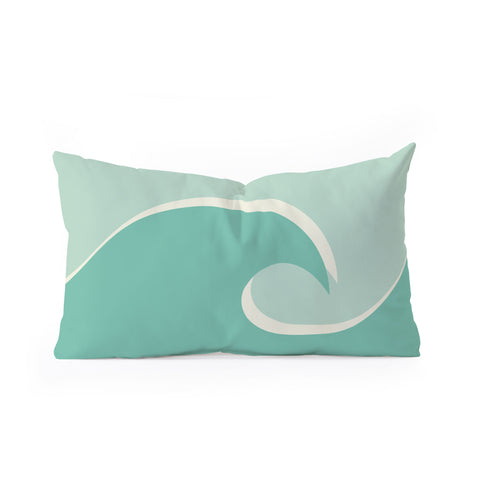 Lyman Creative Co Vintage Teal Wave Oblong Throw Pillow