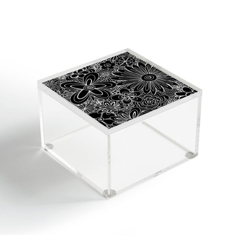 Madart Inc. All Over Flowers Black 1 Acrylic Box