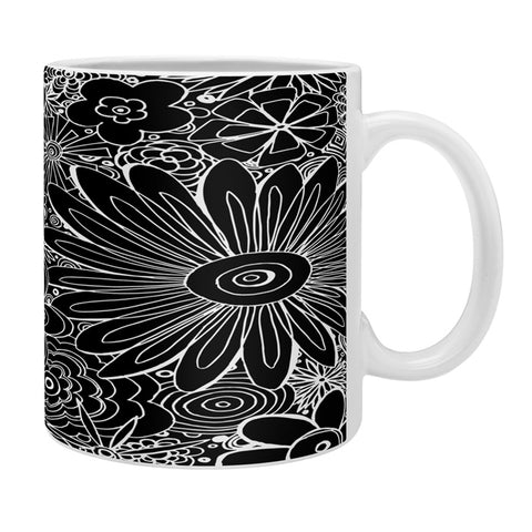 Madart Inc. All Over Flowers Black 1 Coffee Mug