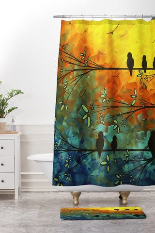 Madart Inc. Birds Of A Feather Shower Curtain And Mat
