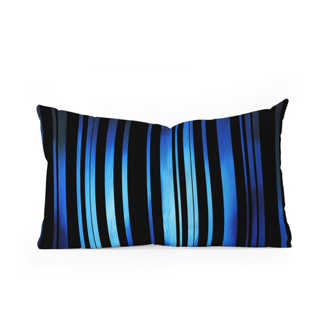 Madart Inc. Black Stripes Blue Passion Oblong Throw Pillow
