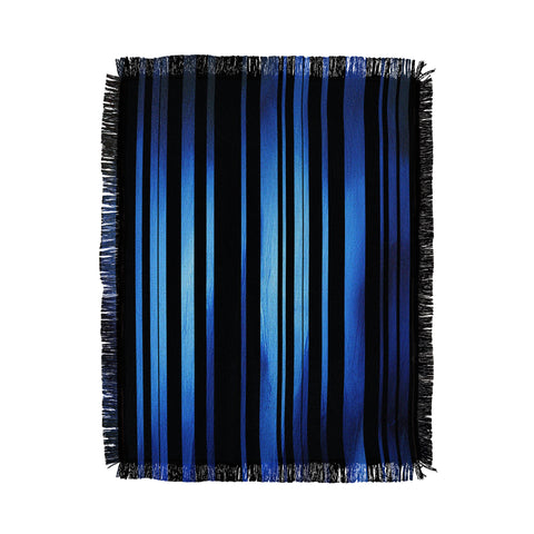 Madart Inc. Black Stripes Blue Passion Throw Blanket