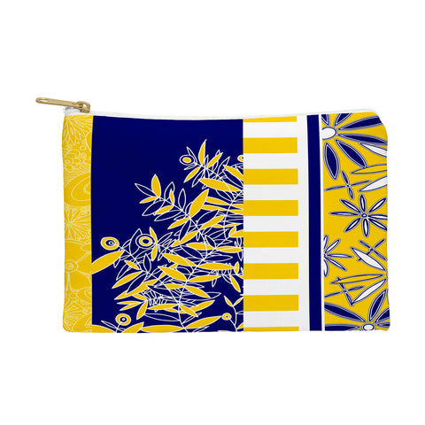 Madart Inc. Blue And Yellow Florals Pouch