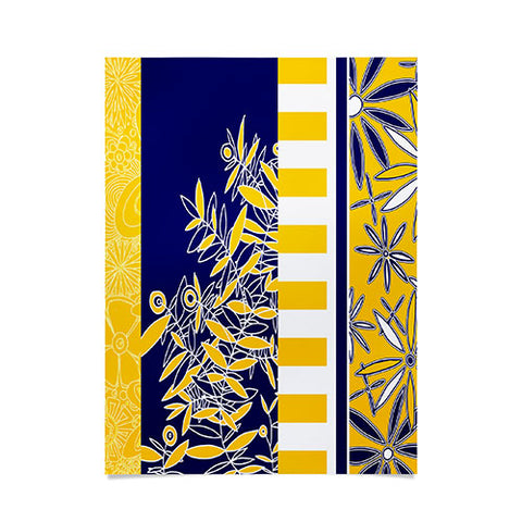 Madart Inc. Blue And Yellow Florals Poster