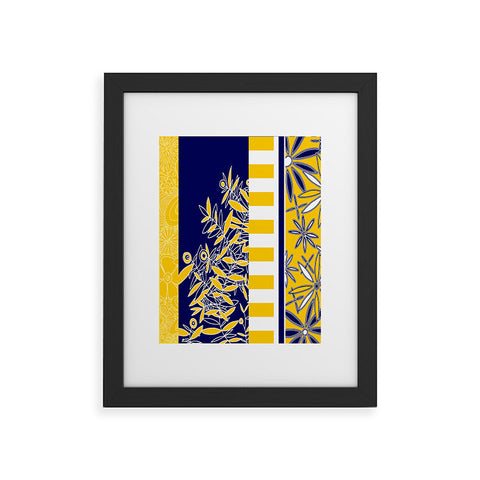 Madart Inc. Blue And Yellow Florals Framed Art Print