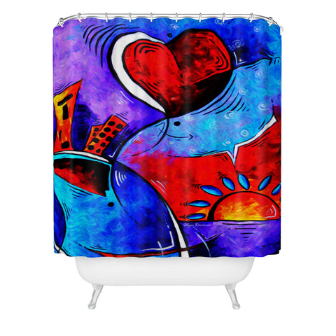 Madart Inc. City In Motion Shower Curtain