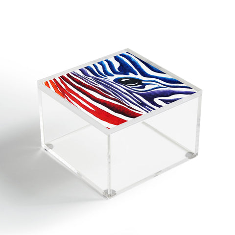 Madart Inc. Colorful Zebra Acrylic Box