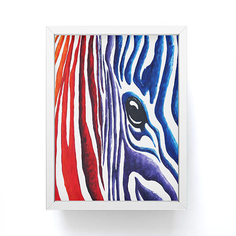 Madart Inc. Colorful Zebra Framed Mini Art Print