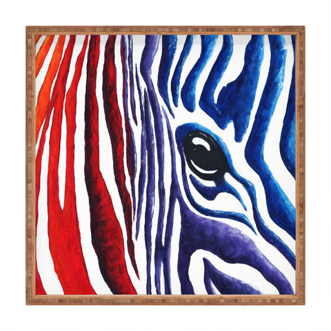 Madart Inc. Colorful Zebra Square Tray