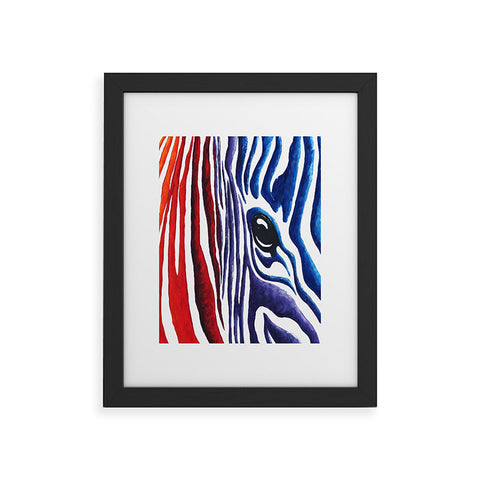 Madart Inc. Colorful Zebra Framed Art Print