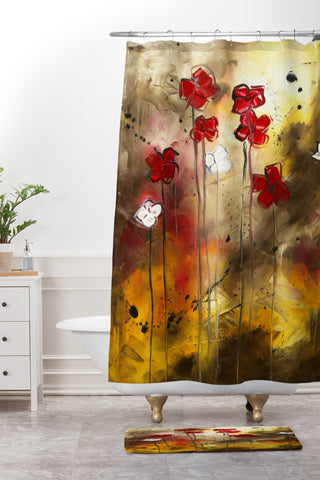 Madart Inc. Floral Arrangement Shower Curtain And Mat