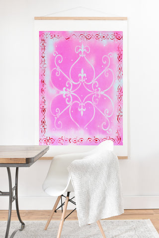 Madart Inc. Garden Delight Pink Fantasy Art Print And Hanger