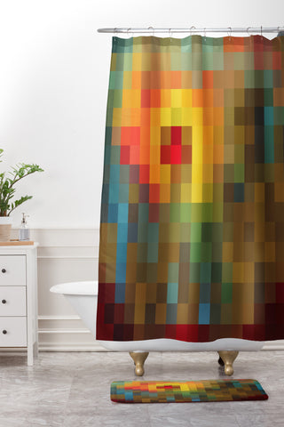 Madart Inc. Glorious Colors Shower Curtain And Mat
