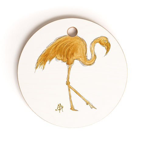 Madart Inc. Gold Flamingo Cutting Board Round