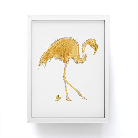 Madart Inc. Gold Flamingo Framed Mini Art Print
