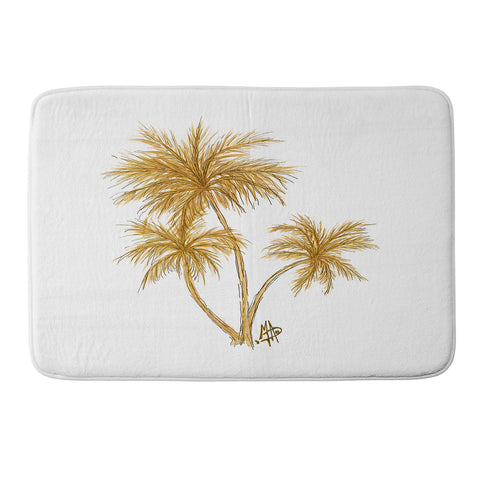 Madart Inc. Gold Palm Trees Memory Foam Bath Mat