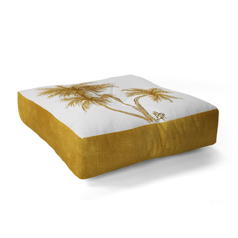 Madart Inc. Gold Palm Trees Floor Pillow Square