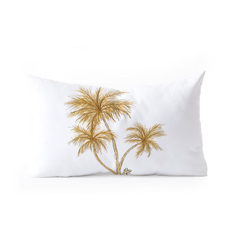 Madart Inc. Gold Palm Trees Oblong Throw Pillow