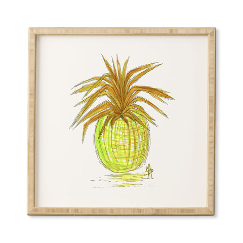 Madart Inc. Green and Gold Pineapple Framed Wall Art