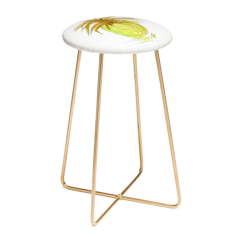 Madart Inc. Green and Gold Pineapple Counter Stool