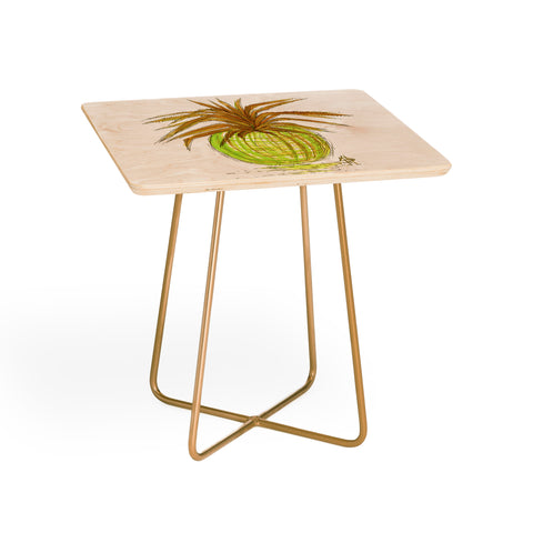 Madart Inc. Green and Gold Pineapple Side Table