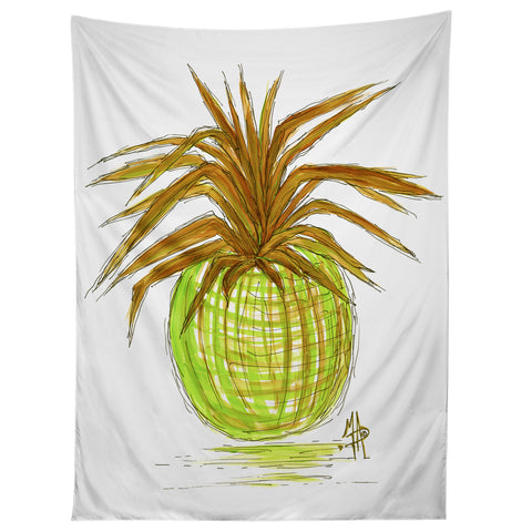Madart Inc. Green and Gold Pineapple Tapestry