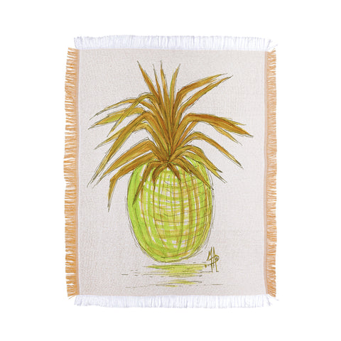 Madart Inc. Green and Gold Pineapple Throw Blanket