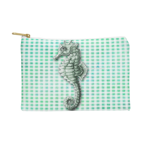 Madart Inc. Green Seahorse Gingham Pattern Pouch