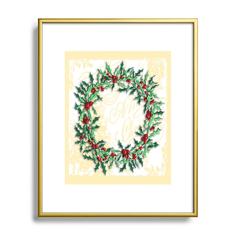 Madart Inc. Holly Wreath Metal Framed Art Print