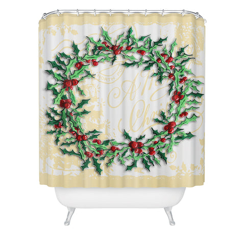 Madart Inc. Holly Wreath Shower Curtain