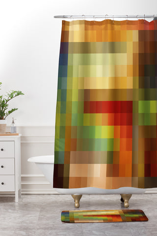 Madart Inc. Maze of Colors Shower Curtain And Mat