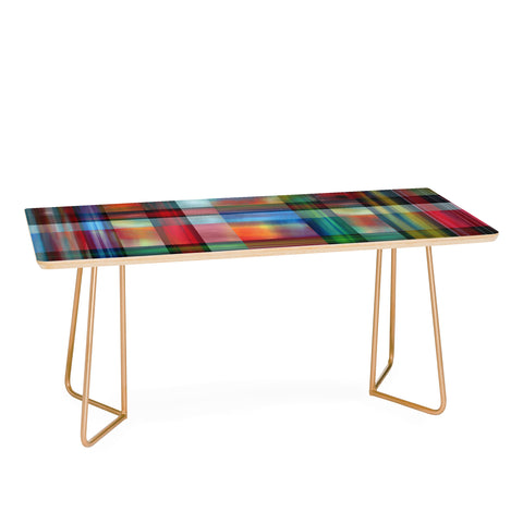 Madart Inc. Multi Abstracts Plaid Coffee Table
