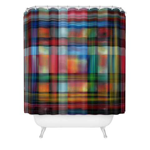 Madart Inc. Multi Abstracts Plaid Shower Curtain