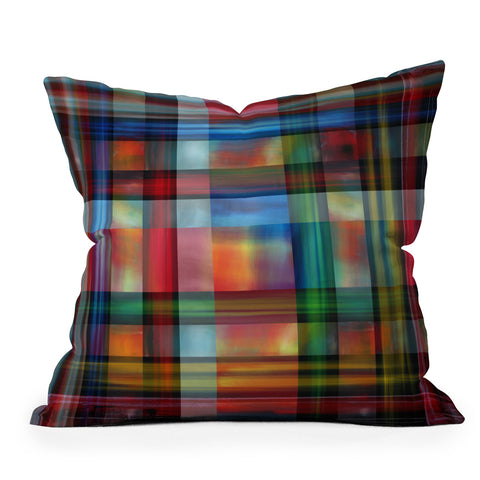 Madart Inc. Multi Abstracts Plaid Throw Pillow