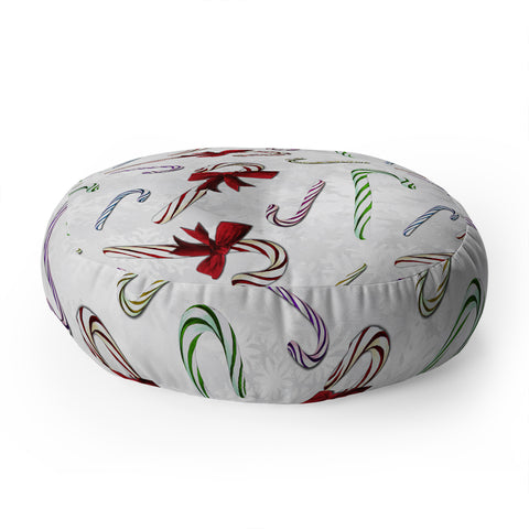 Madart Inc. Multi Candy Canes Floor Pillow Round