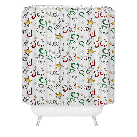Madart Inc. Peace And Joy Pattern Shower Curtain
