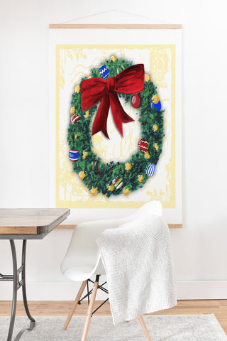 Madart Inc. Pine Wreath Art Print And Hanger