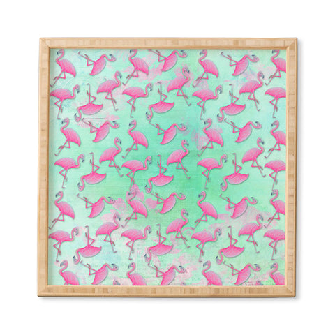 Madart Inc. Pink and Aqua Flamingos Framed Wall Art