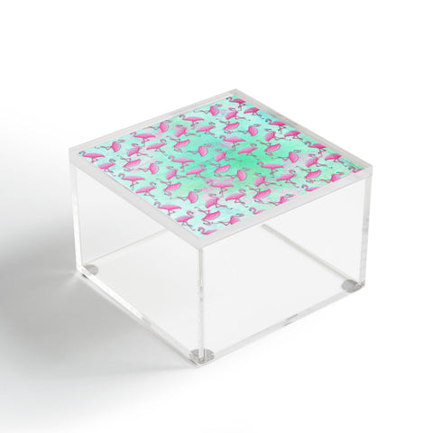 Madart Inc. Pink and Aqua Flamingos Acrylic Box